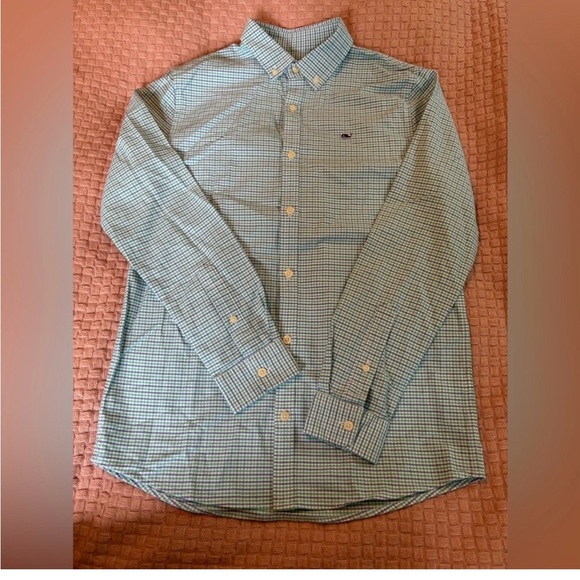 Vineyard Vines Other - NWT Vineyard Bell Haven Plaid Oxford Boy's Size 16 in Capri Blue